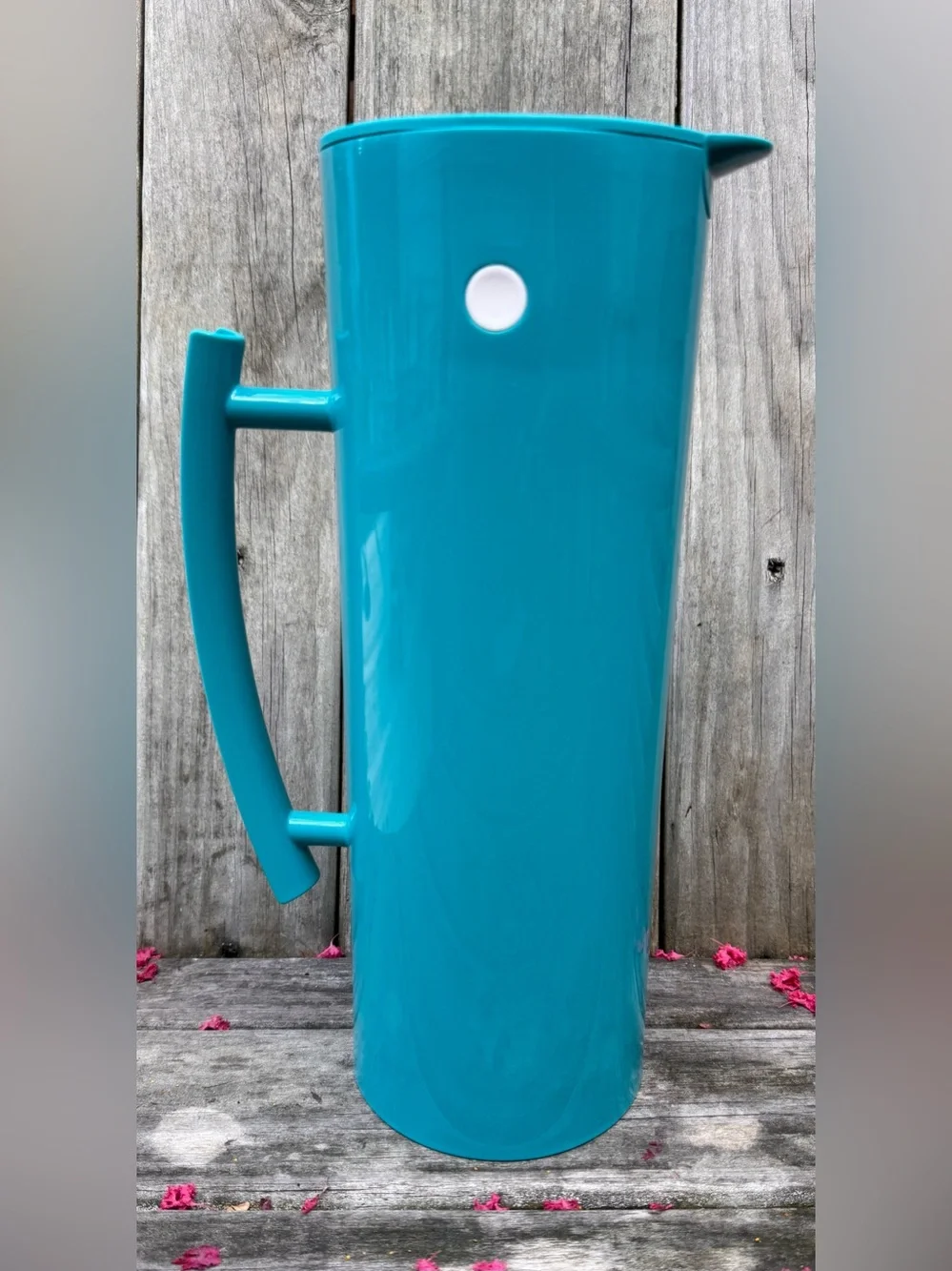 NIB teal Tip Top Tea Carafe by Steeped Tea/Sipology • glass lined • RARE